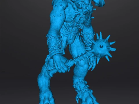 TITAN DEMON WITH MACE MINIATURE MODEL FIGURE FOR FANTASY OR SCIFI GAMES RPG DND 3D Print Model