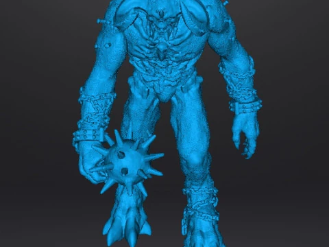 TITAN DEMON WITH MACE MINIATURE MODEL FIGURE FOR FANTASY OR SCIFI GAMES RPG DND 3D Print Model