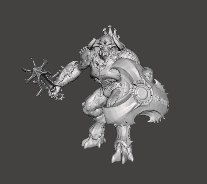 ARMORED TITAN DEMON W BLADED MACE MINIATURE MODEL FIGURE FOR FANTASY OR SCIFI GAMES RPG DND Modello di stampa 3D .c4d .max .obj .3ds .fbx .stl .blend 