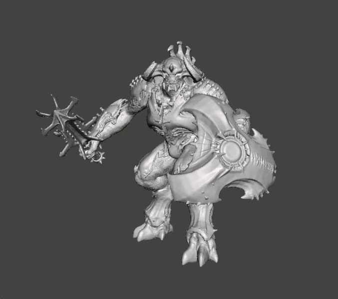 ARMORED TITAN DEMON W BLADED MACE MINIATURE MODEL FIGURE FOR FANTASY OR SCIFI GAMES RPG DND 3D Print Model .c4d .max .obj .3ds .fbx .stl .blend