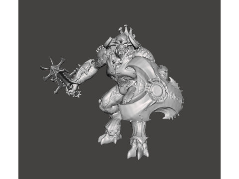 ARMORED TITAN DEMON W BLADED MACE MINIATURE MODEL FIGURE FOR FANTASY OR SCIFI GAMES RPG DND 3D 打印模型