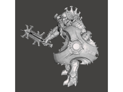 ARMORED TITAN DEMON W BLADED MACE MINIATURE MODEL FIGURE FOR FANTASY OR SCIFI GAMES RPG DND Modello di stampa 3D