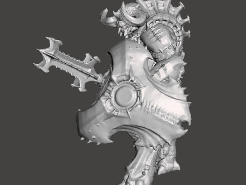 ARMORED TITAN DEMON W BLADED MACE MINIATURE MODEL FIGURE FOR FANTASY OR SCIFI GAMES RPG DND Modello di stampa 3D