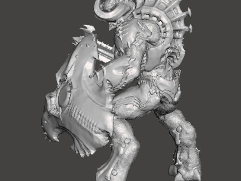 ARMORED TITAN DEMON W BLADED MACE MINIATURE MODEL FIGURE FOR FANTASY OR SCIFI GAMES RPG DND 3D Print Model