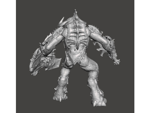ARMORED TITAN DEMON W BLADED MACE MINIATURE MODEL FIGURE FOR FANTASY OR SCIFI GAMES RPG DND Modello di stampa 3D