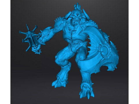 ARMORED TITAN DEMON W BLADED MACE MINIATURE MODEL FIGURE FOR FANTASY OR SCIFI GAMES RPG DND Modello di stampa 3D