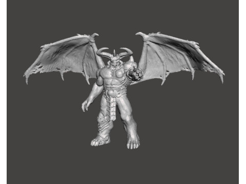 WINGED CYBER TYRANT DEMON MINIATURE MODEL FIGURE FOR FANTASY OR SCIFI GAMES RPG DND 3Dプリントモデル