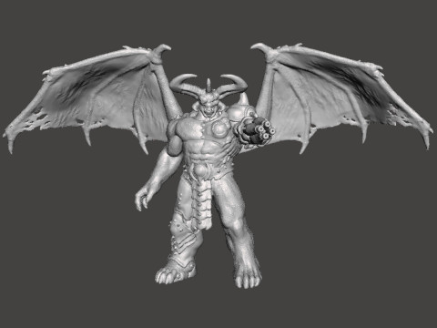 WINGED CYBER TYRANT DEMON MINIATURE MODEL FIGURE FOR FANTASY OR SCIFI GAMES RPG DND Model do druku 3D