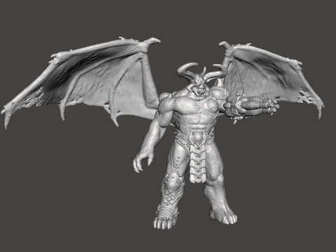WINGED CYBER TYRANT DEMON MINIATURE MODEL FIGURE FOR FANTASY OR SCIFI GAMES RPG DND Model do druku 3D