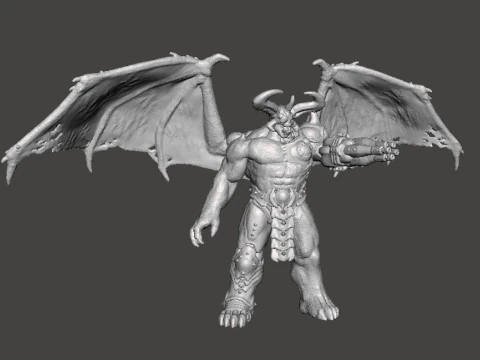 FIGURA MODELLO IN MINIATURA DEMONE CYBER TIRANTE ALATO PER GIOCHI FANTASY O SCIFI RPG DND Modello di stampa 3D