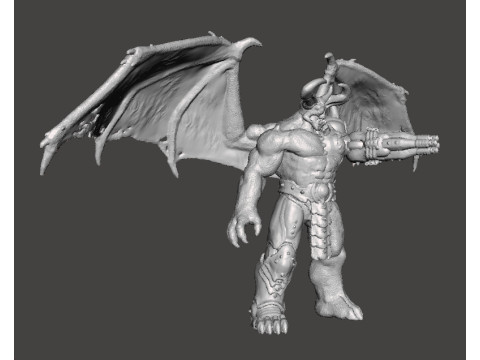 WINGED CYBER TYRANT DEMON MINIATURE MODEL FIGURE FOR FANTASY OR SCIFI GAMES RPG DND Model do druku 3D
