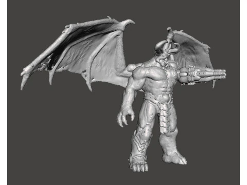 FIGURA MODELLO IN MINIATURA DEMONE CYBER TIRANTE ALATO PER GIOCHI FANTASY O SCIFI RPG DND Modello di stampa 3D
