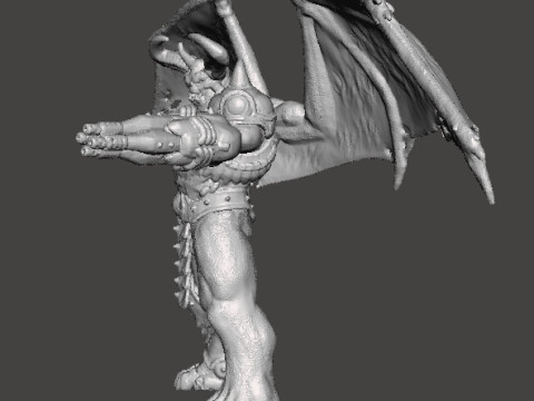 WINGED CYBER TYRANT DEMON MINIATURE MODEL FIGURE FOR FANTASY OR SCIFI GAMES RPG DND Model do druku 3D