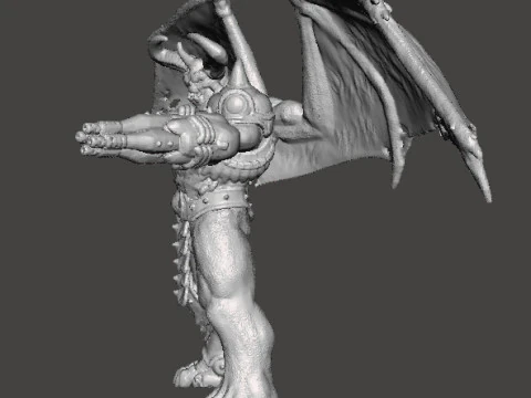 FIGURA MODELLO IN MINIATURA DEMONE CYBER TIRANTE ALATO PER GIOCHI FANTASY O SCIFI RPG DND Modello di stampa 3D