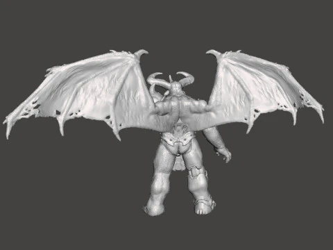 FIGURA MODELLO IN MINIATURA DEMONE CYBER TIRANTE ALATO PER GIOCHI FANTASY O SCIFI RPG DND Modello di stampa 3D