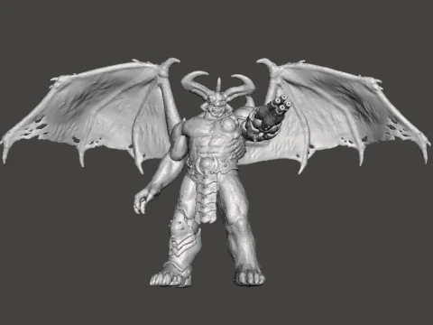FIGURA MODELLO IN MINIATURA DEMONE CYBER TIRANTE ALATO PER GIOCHI FANTASY O SCIFI RPG DND Modello di stampa 3D