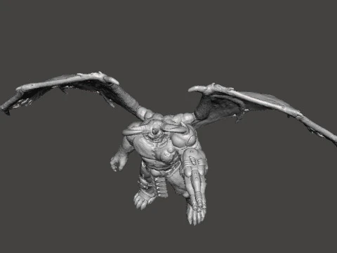 FIGURA MODELLO IN MINIATURA DEMONE CYBER TIRANTE ALATO PER GIOCHI FANTASY O SCIFI RPG DND Modello di stampa 3D