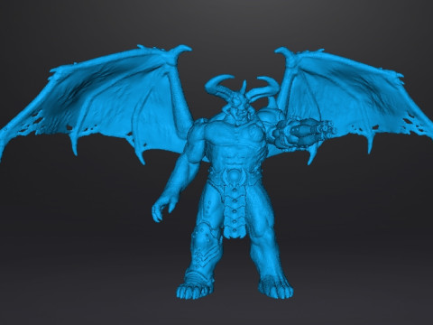 WINGED CYBER TYRANT DEMON MINIATURE MODEL FIGURE FOR FANTASY OR SCIFI GAMES RPG DND Model do druku 3D