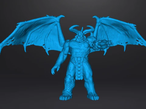 FIGURA MODELLO IN MINIATURA DEMONE CYBER TIRANTE ALATO PER GIOCHI FANTASY O SCIFI RPG DND Modello di stampa 3D