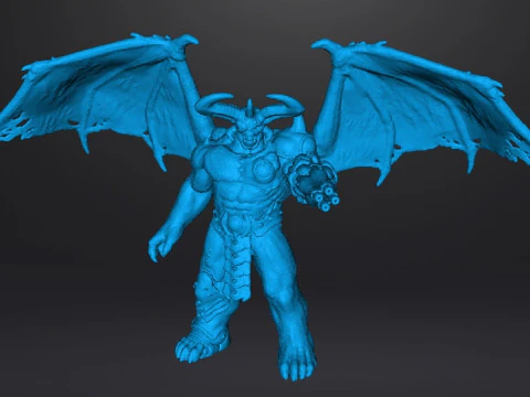 FIGURA MODELLO IN MINIATURA DEMONE CYBER TIRANTE ALATO PER GIOCHI FANTASY O SCIFI RPG DND Modello di stampa 3D