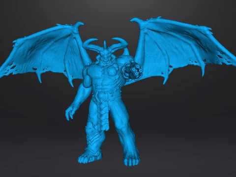 FIGURA MODELLO IN MINIATURA DEMONE CYBER TIRANTE ALATO PER GIOCHI FANTASY O SCIFI RPG DND Modello di stampa 3D