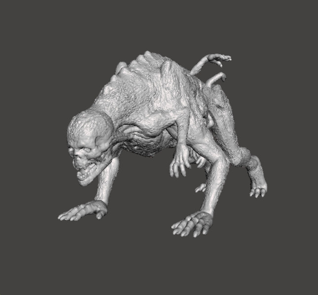 THE HOUND DEMON MINIATURE MODEL FIGURE FOR FANTASY OR HORROR GAMES RPG DND Modello di stampa 3D .c4d .max .obj .3ds .fbx .stl .blend 