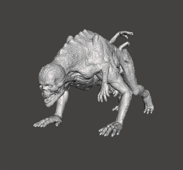 THE HOUND DEMON MINIATURE MODEL FIGURE FOR FANTASY OR HORROR GAMES RPG DND 3D Print Model .c4d .max .obj .3ds .fbx .stl .blend 