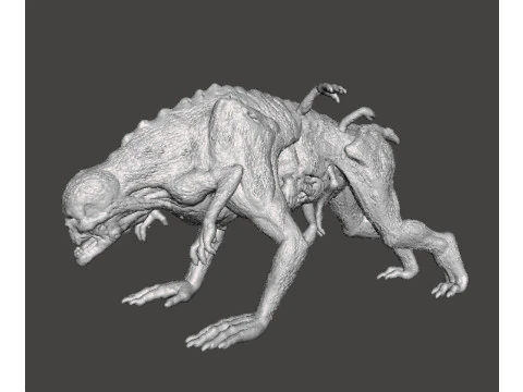 THE HOUND DEMON MINIATURE MODEL FIGURE FOR FANTASY OR HORROR GAMES RPG DND 3D Print Model