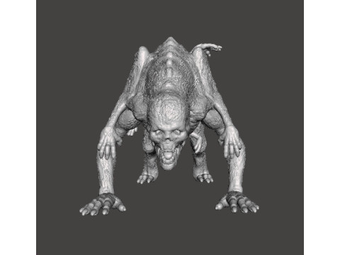 THE HOUND DEMON MINIATURE MODEL FIGURE FOR FANTASY OR HORROR GAMES RPG DND Modello di stampa 3D