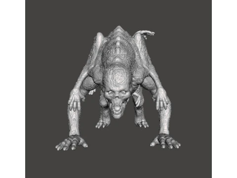 THE HOUND DEMON MINIATURE MODEL FIGURE FOR FANTASY OR HORROR GAMES RPG DND 3D Print Model