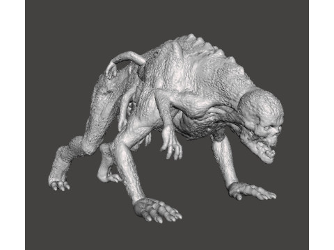 THE HOUND DEMON MINIATURE MODEL FIGURE FOR FANTASY OR HORROR GAMES RPG DND Modello di stampa 3D