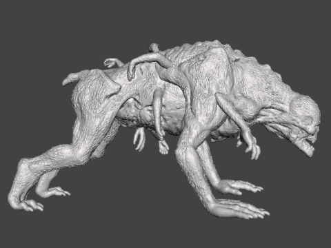 THE HOUND DEMON MINIATURE MODEL FIGURE FOR FANTASY OR HORROR GAMES RPG DND Modello di stampa 3D