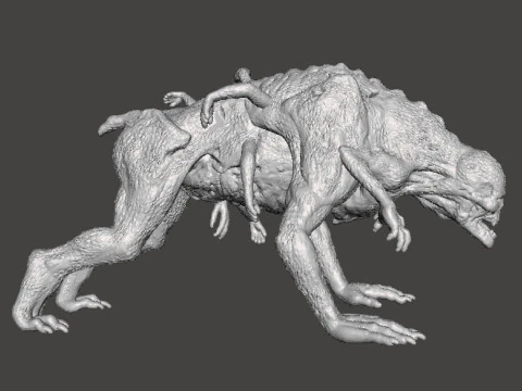 THE HOUND DEMON MINIATURE MODEL FIGURE FOR FANTASY OR HORROR GAMES RPG DND 3D Print Model