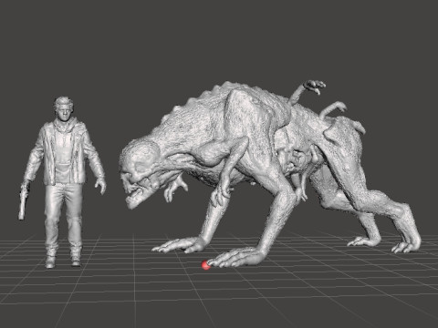 THE HOUND DEMON MINIATURE MODEL FIGURE FOR FANTASY OR HORROR GAMES RPG DND Modello di stampa 3D