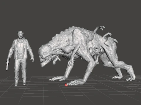 THE HOUND DEMON MINIATURE MODEL FIGURE FOR FANTASY OR HORROR GAMES RPG DND 3D Print Model