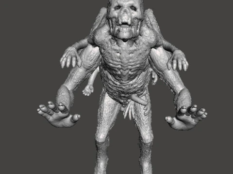 THE HOUND DEMON MINIATURE MODEL FIGURE FOR FANTASY OR HORROR GAMES RPG DND 3D Print Model