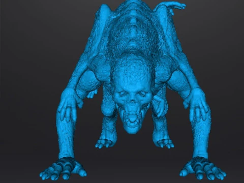 THE HOUND DEMON MINIATURE MODEL FIGURE FOR FANTASY OR HORROR GAMES RPG DND 3D Print Model