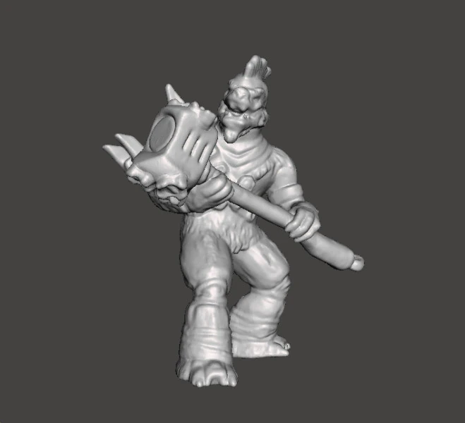 BRUTE CHIEFTAIN Z MINIATUROWYM MODELEM MŁOTA GRAWITACYJNEGO DO GRY SCIFI RPG Model do druku 3D .c4d .max .obj .3ds .fbx .stl .blend