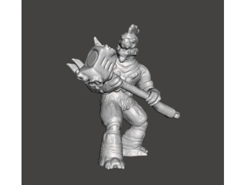 CHEFE BRUTE COM MODELO EM MINIATURA DE MARTELO DE GRAVIDADE PARA JOGOS SCIFI RPG Modelo de Impressão 3D