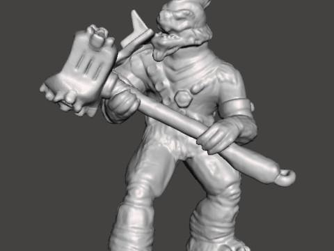 BRUTE CHIEFTAIN WITH GRAVITY HAMMER MINIATURE MODEL FOR SCIFI GAMES RPG Modelo de impresión 3D