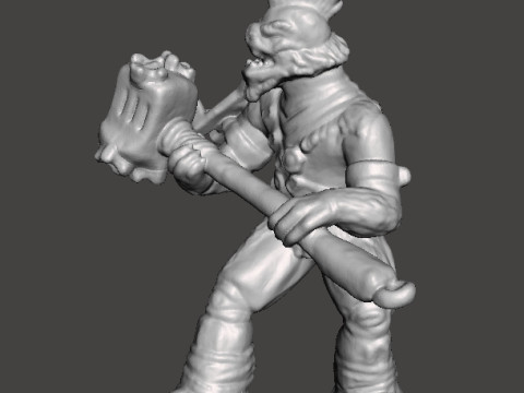 BRUTE CHIEFTAIN WITH GRAVITY HAMMER MINIATURE MODEL FOR SCIFI GAMES RPG Modelo de impresión 3D