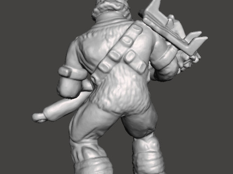 BRUTE CHIEFTAIN WITH GRAVITY HAMMER MINIATURE MODEL FOR SCIFI GAMES RPG Modelo de impresión 3D