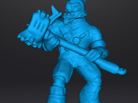BRUTE CHIEFTAIN WITH GRAVITY HAMMER MINIATURE MODEL FOR SCIFI GAMES RPG Modelo de impresión 3D