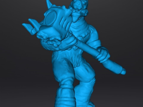 BRUTE CHIEFTAIN WITH GRAVITY HAMMER MINIATURE MODEL FOR SCIFI GAMES RPG Modelo de impresión 3D
