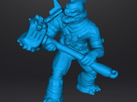 BRUTE CHIEFTAIN WITH GRAVITY HAMMER MINIATURE MODEL FOR SCIFI GAMES RPG Modelo de impresión 3D