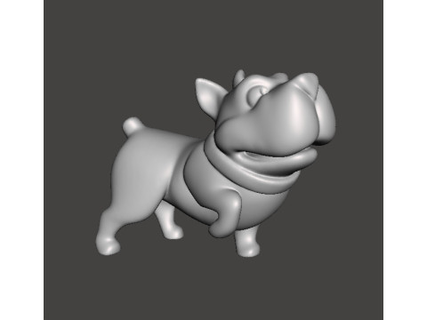 CARTOON PITBULL STATUE MODEL ANIMAL CREATURE WILDLIFE DOG PET Modello di stampa 3D