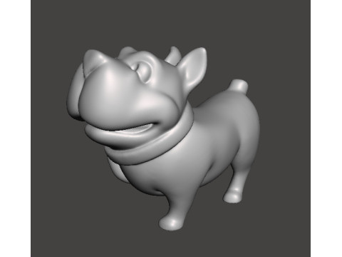 CARTOON PITBULL STATUE MODEL ANIMAL CREATURE WILDLIFE DOG PET 3D प्रिंट मॉडल