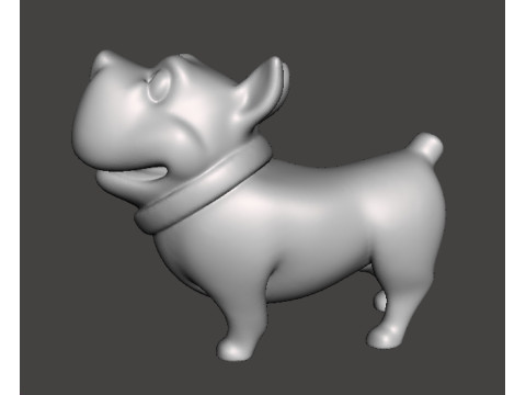 CARTOON PITBULL STATUE MODEL ANIMAL CREATURE WILDLIFE DOG PET 3D प्रिंट मॉडल