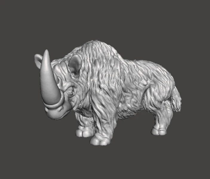 MODELLO DI FIGURA DELL'ERA GLACIALE DEL RINOCERONTE LANOSO RPG PREISTORICO DELLA FAUNA SELVATICA Modello di stampa 3D .c4d .max .obj .3ds .fbx .stl .blend 