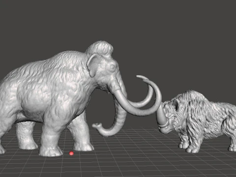 MODELLO DI FIGURA DELL'ERA GLACIALE DEL RINOCERONTE LANOSO RPG PREISTORICO DELLA FAUNA SELVATICA Modello di stampa 3D